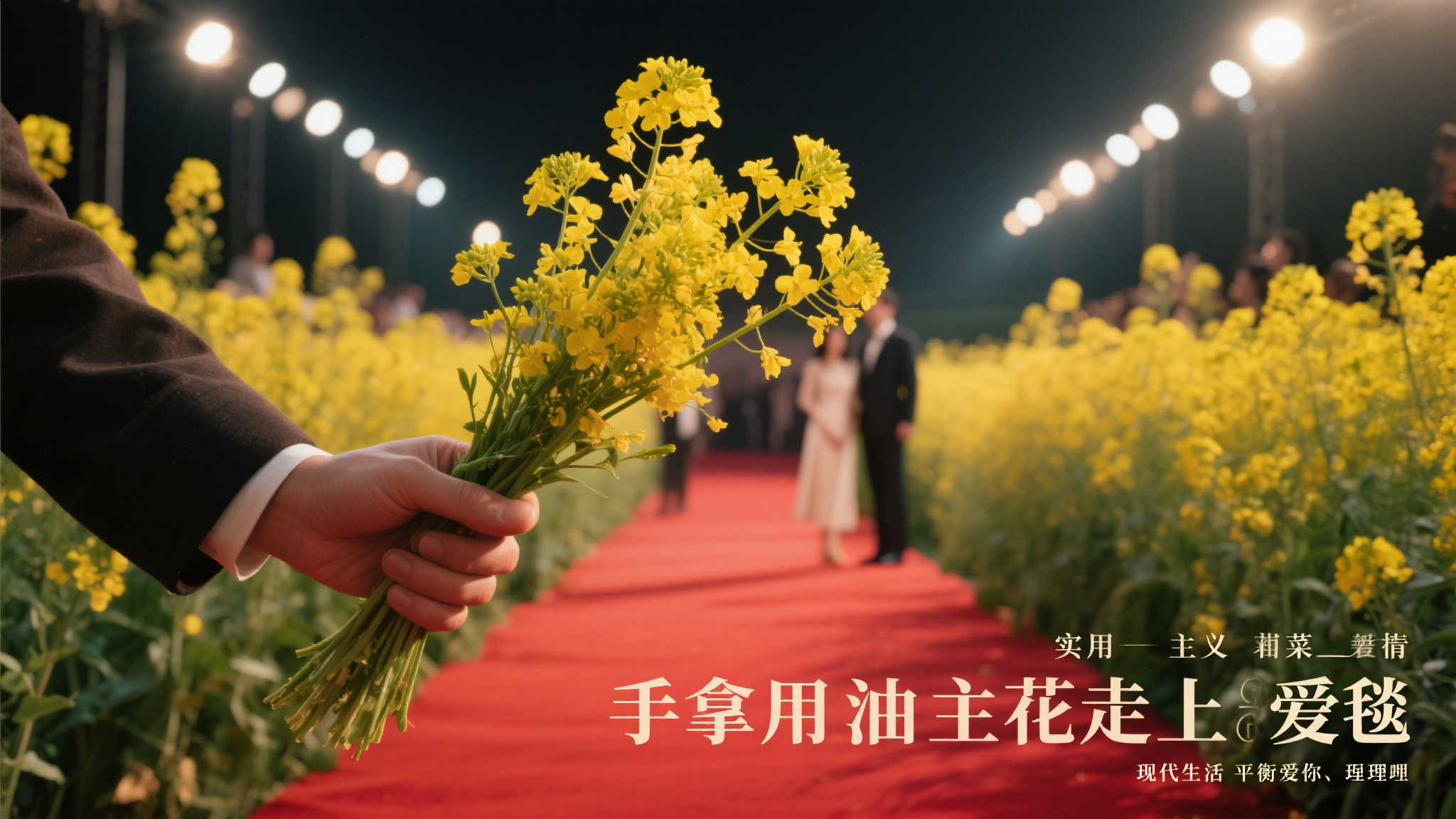手捧油菜花走上红毯,期待《实用爱情》上映! 前言:一个浪漫与现实并存的奇妙刻画
油菜花,素朴